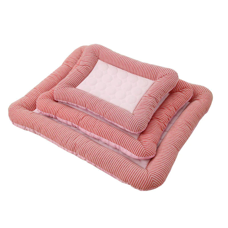 Pet Cooling Pad Bed for Dogs Cats Puppy Kitten Cool Mat Pet Blanket Ice Silk Material Soft for Summer Sleeping Pink Blue Breathable