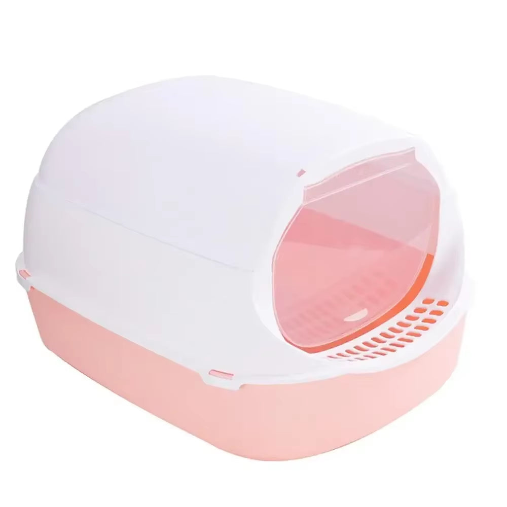 Kitty Sandbox Cat Litter Box Semi-Enclosed Splashproof Cat Tray Cat Toilet Cleaning Basin Supplies Pet Toilet Kitten Tray Bedpan